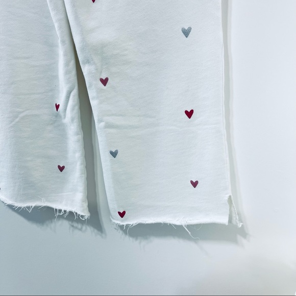 525 Heart French Terry Crop Sweatpants Drawstring Waist Size Small in White - Picture 7 of 11